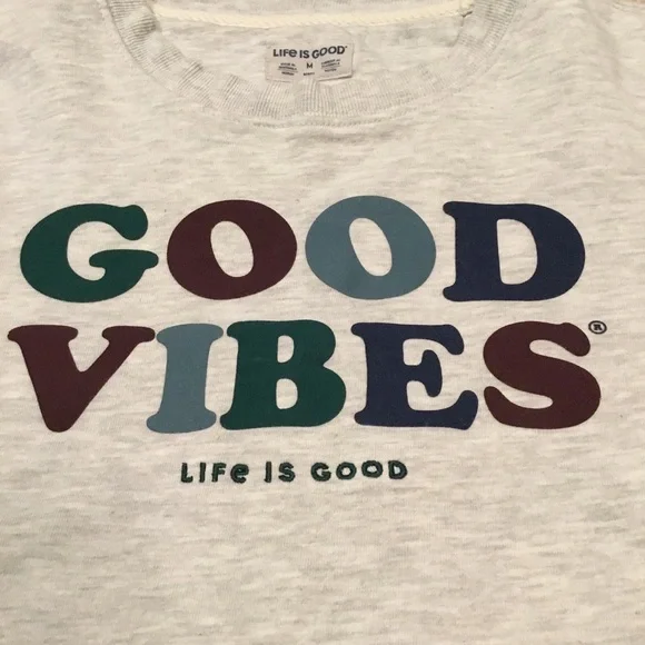 Life is Good “Good Vibes” Crewneck Sweatshirt - Picture 3 of 7